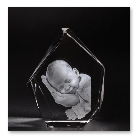3D glasblok med foto, fra 995 Dkr.